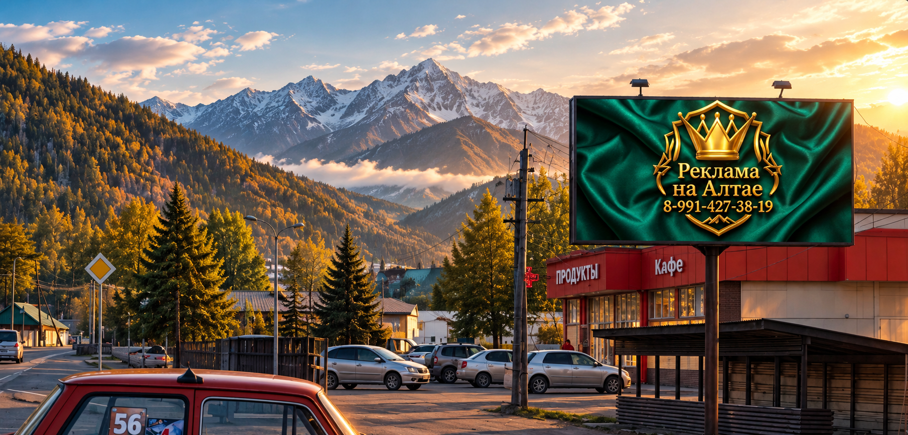Наружный LED-экран в селе Соузга, Республика Алтай